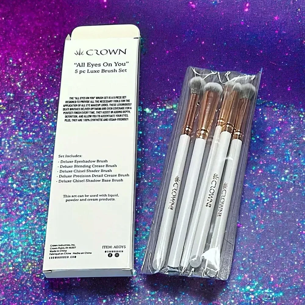 Crown Brush All Eyes On You 5 Piece Vegan Eyeshadow Brush Set $34 New In Box